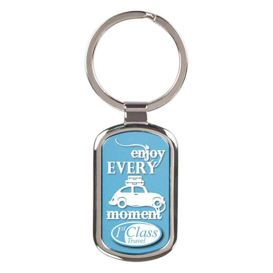 Rectangle Keychain with White DynaSub Insert - 4everKeepsakes