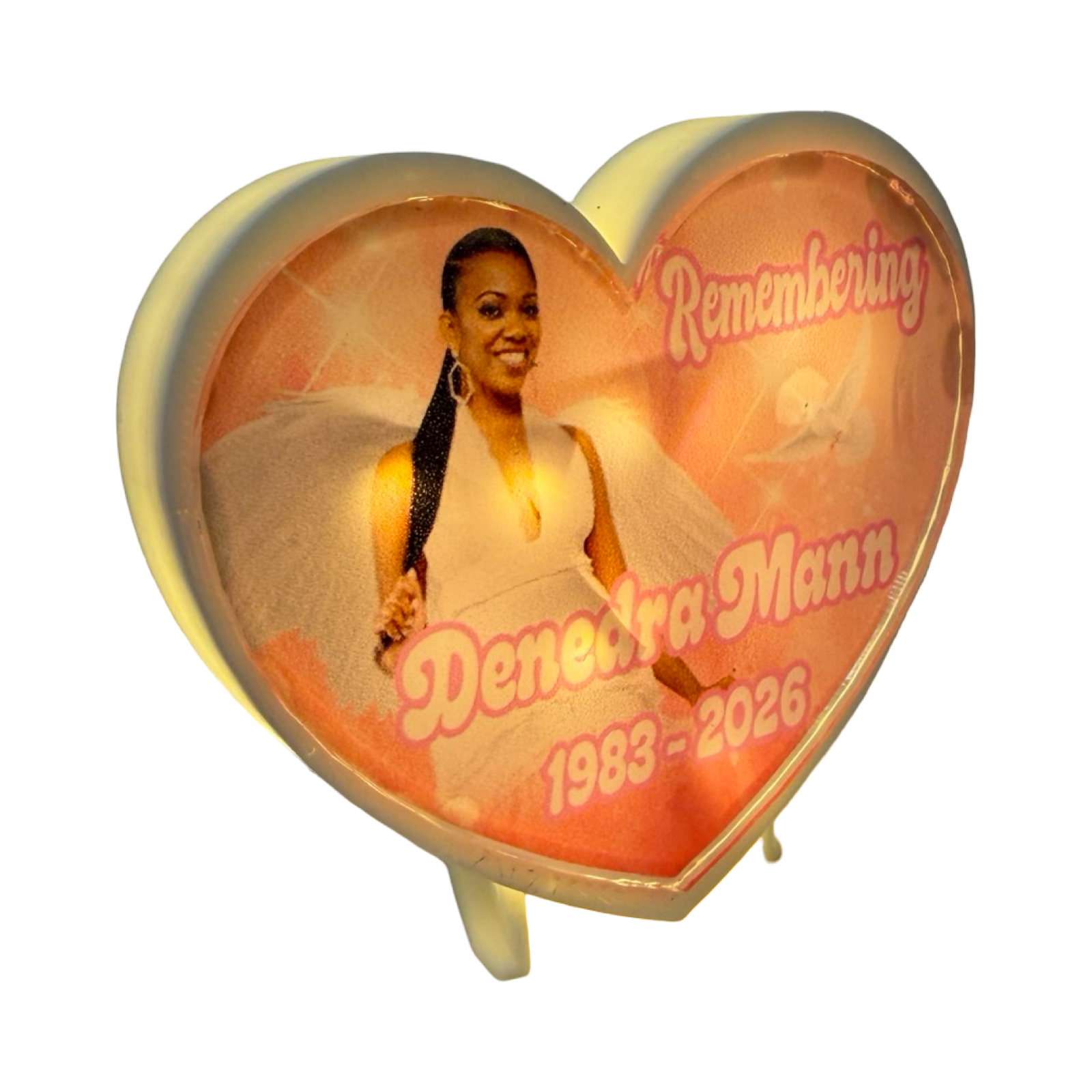 LED Backlit Heart Photo Button