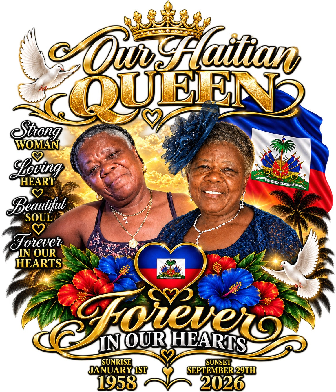 Our Haitian Queen memorial collage