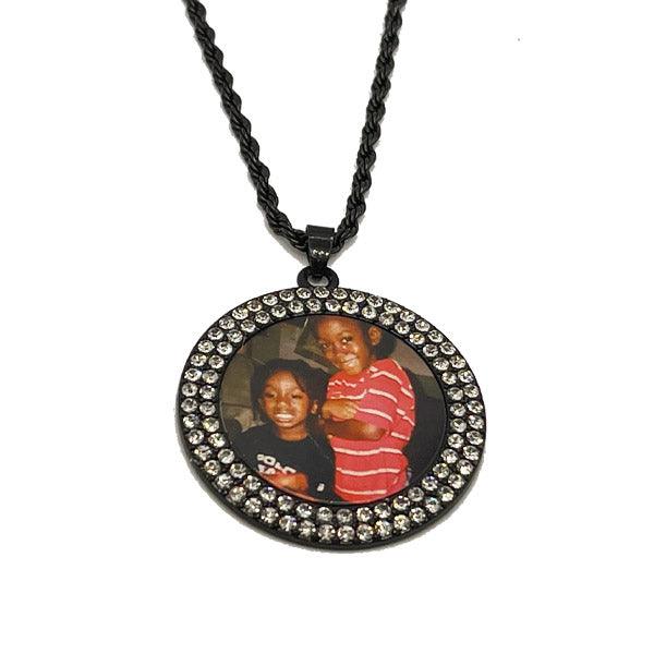 Round Pendant w/Rhinestones - 4everKeepsakes 