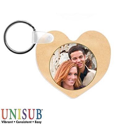 Unisub Sublimation Blank FRP Key Tag - 2.5" x 2.0" - Heart - 4everKeepsakes 