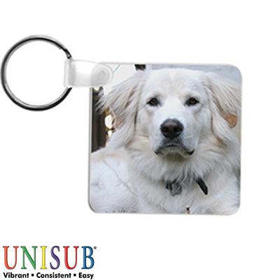 Unisub Sublimation Blank FRP Key Tag - 2.25" x 2.25" - Square - 4everKeepsakes 